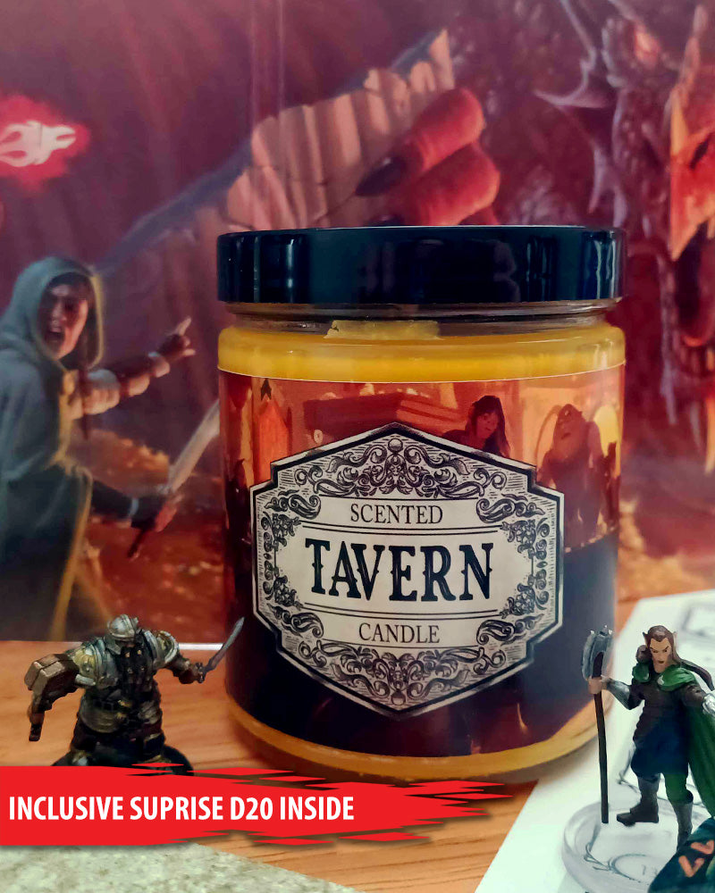 Scented Candle Tavern with Surprise D20 Dice
