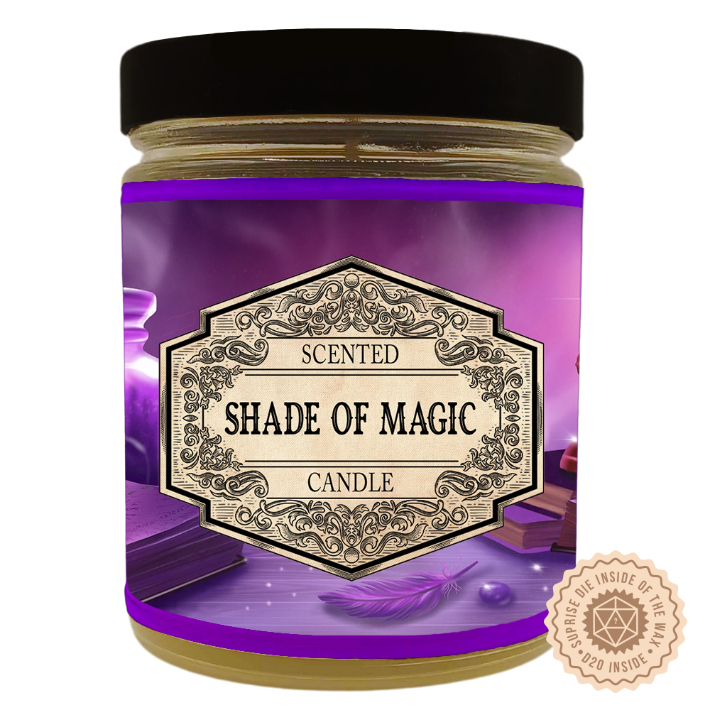DianaOfTheRose Shade of Magic Scented Candle with Surprise D20 Dice