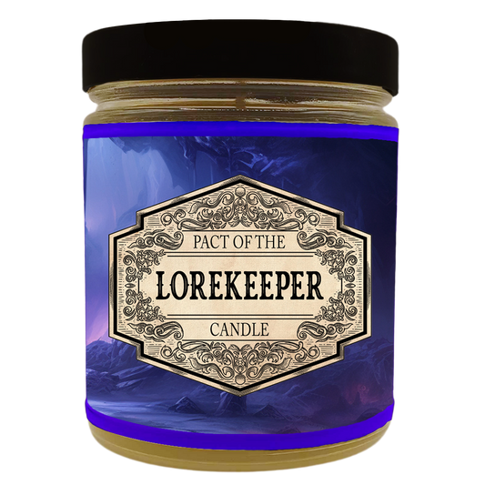 HannahplaysDnD Lorekeeper Scented Candle with Surprise D20 Dice