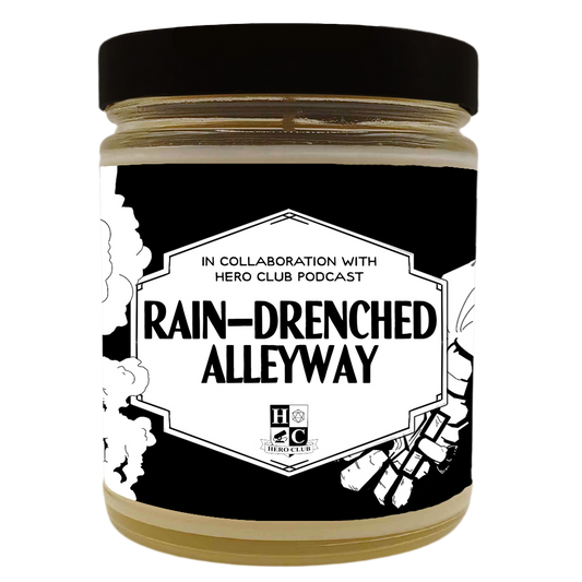Rain-Drenched Alleway Scented Candle with Surprise D20 Die | Hero Club