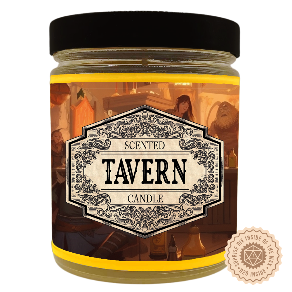 Scented Candle Tavern with Surprise D20 Dice