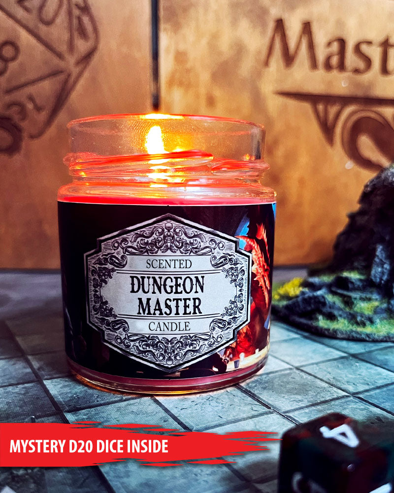 Scented Candle Dungeon Master with Surprise D20 Dice