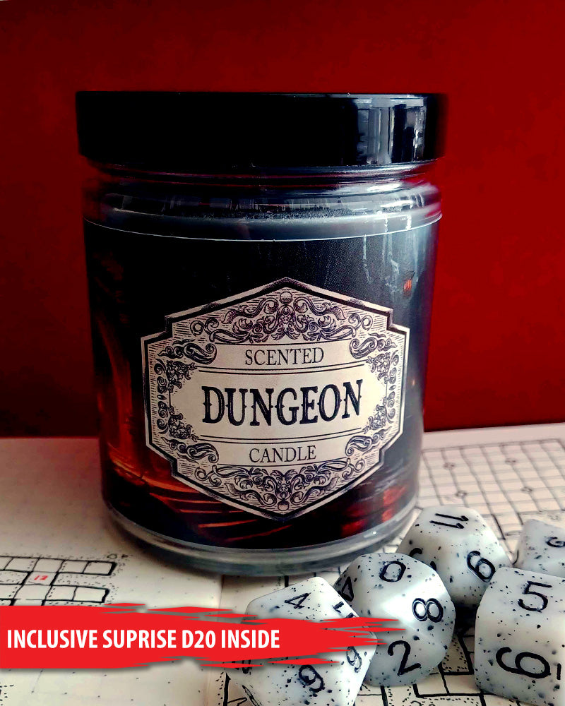 Scented Candle Dungeon with Surprise D20 Dice