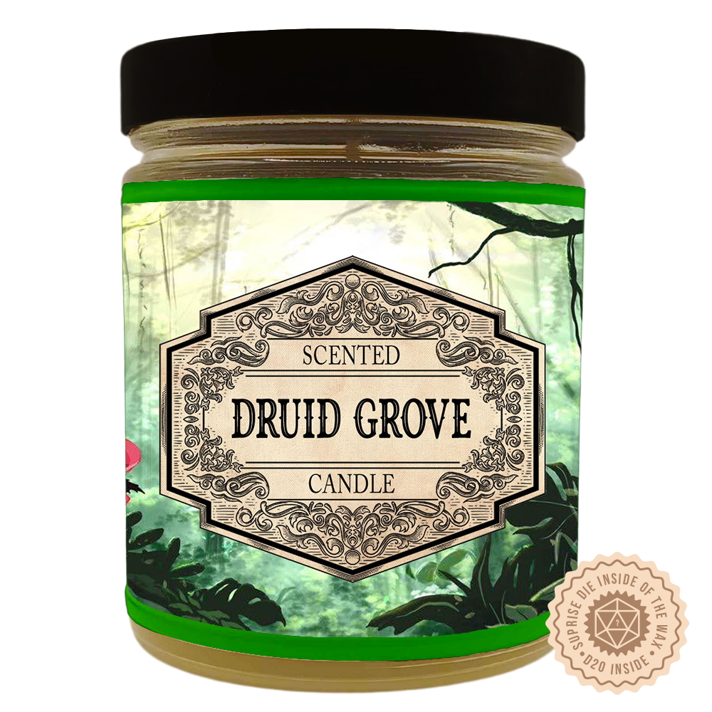 DianaOfTheRose Druid Grove Scented Candle with Surprise D20 Dice
