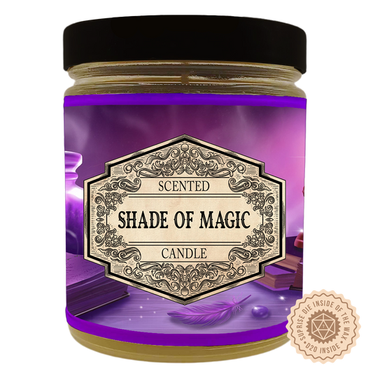 DianaOfTheRose Shade of Magic Scented Candle with Surprise D20 Dice