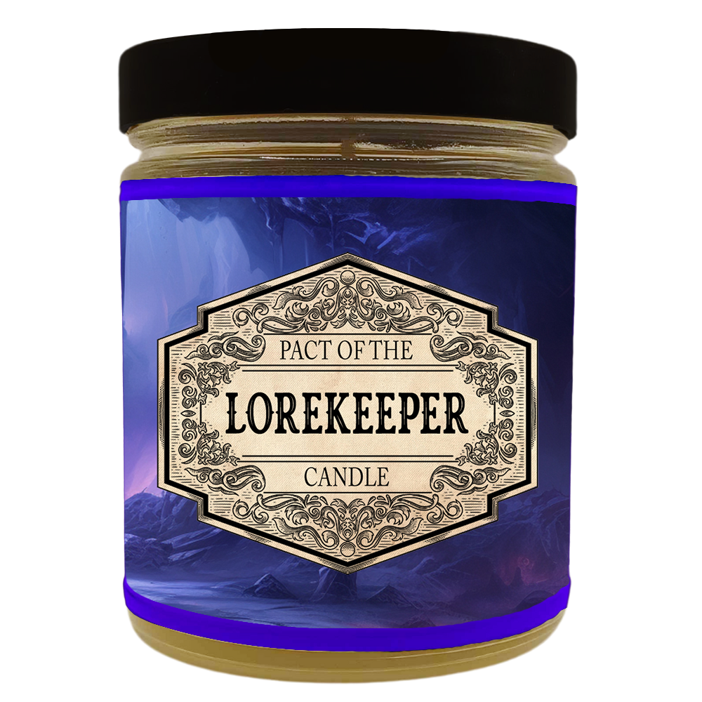 HannahplaysDnD Lorekeeper Scented Candle with Surprise D20 Dice
