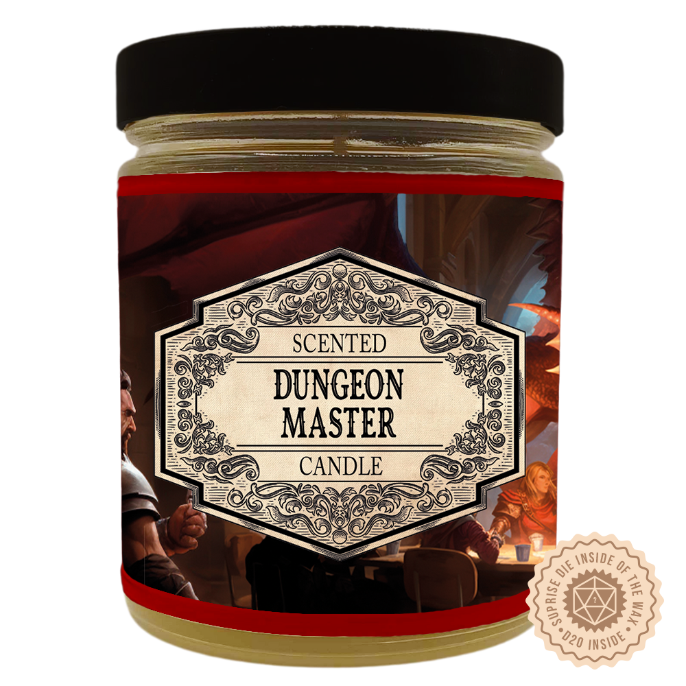 Scented Candle Dungeon Master with Surprise D20 Dice