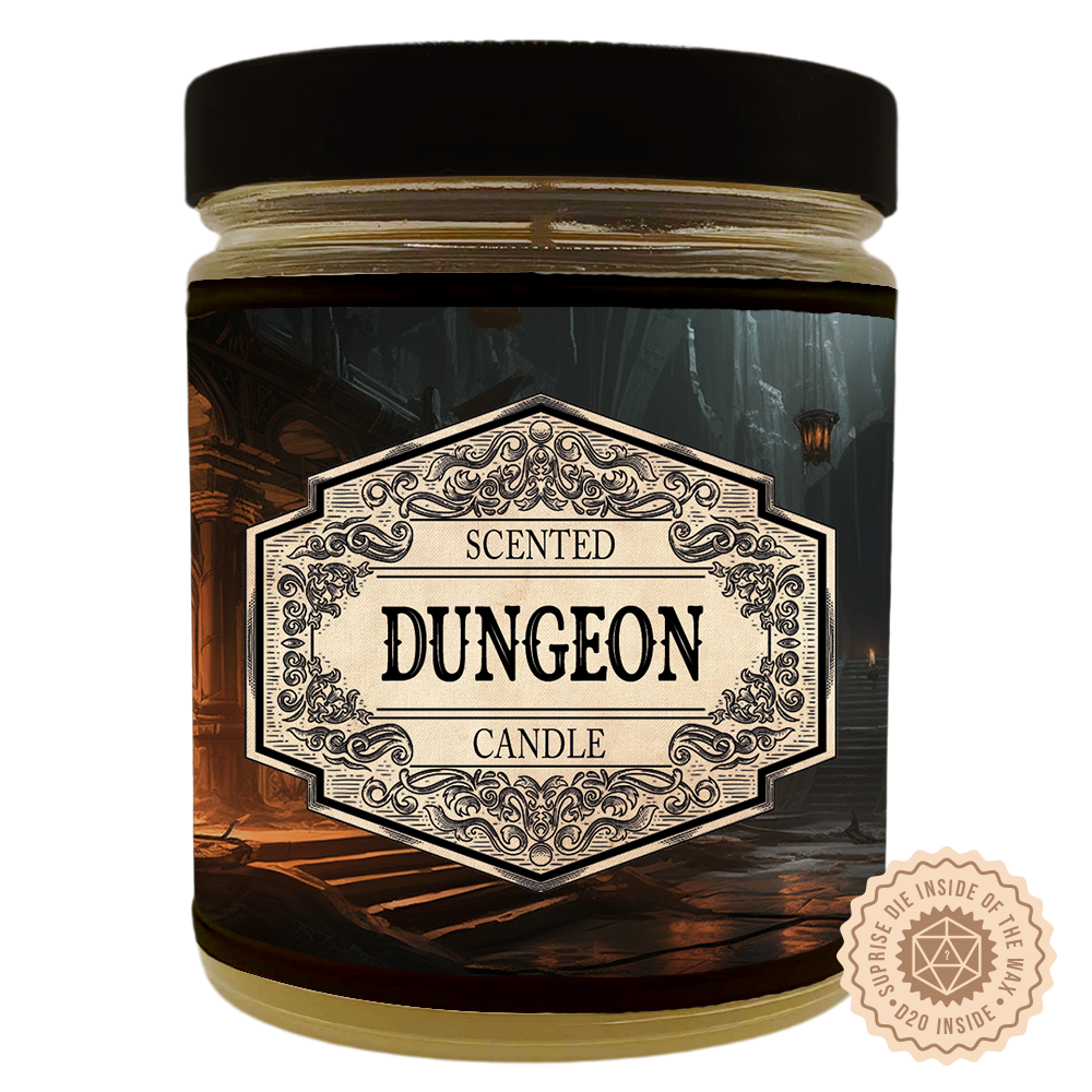 Scented Candle Dungeon with Surprise D20 Dice