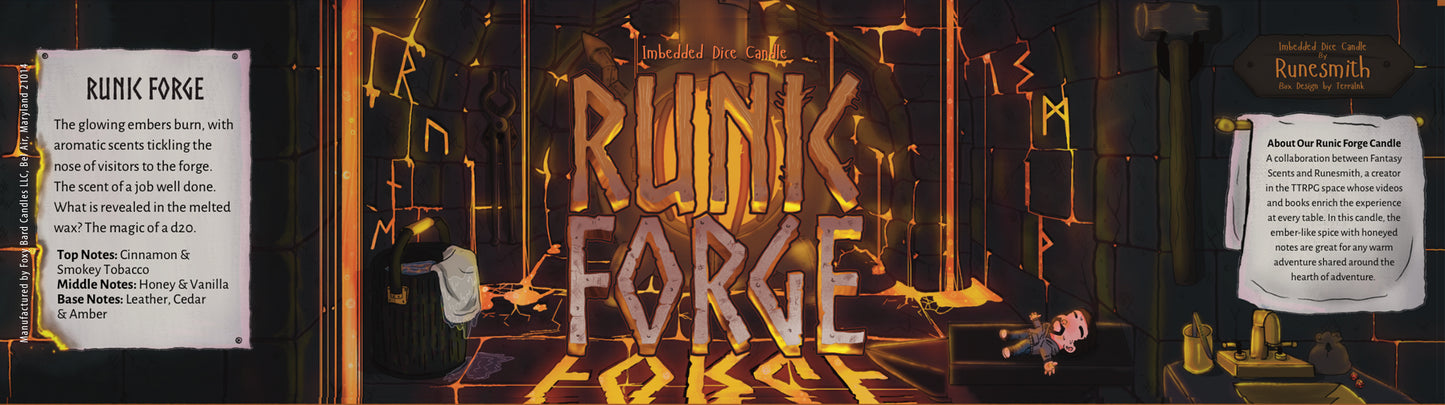 Runesmith Runic Forge Scented Candle with Surprise D20 Dice