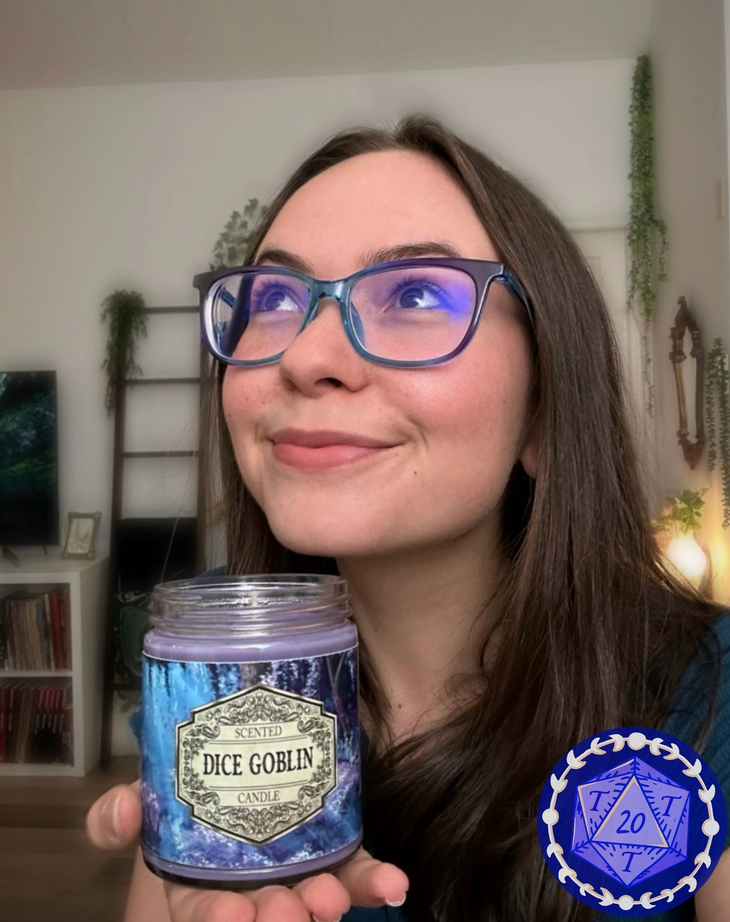TaylorsTavernTales Dice Goblin Scented Candle with Surprise D20